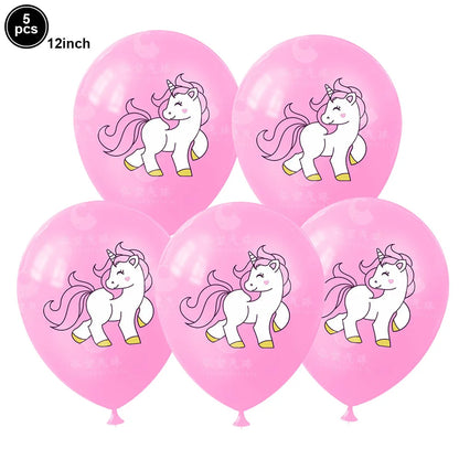 Unicorn Party Decoration Happy Birthday Banner Girl Unicorn Paper Mask Macaron Balloon Rainbow Unicorn Party Best Choice