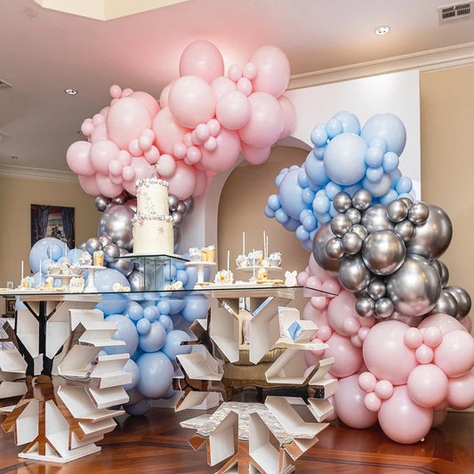 106Pcs Blue Pink Balloons Garland Kit Gender Reveal Balloon Arch Decor Boy or Girl Baby Shower Birthday Party Decorations Globos