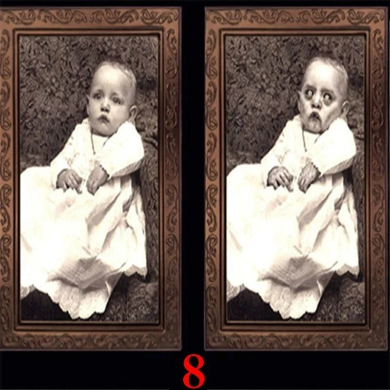3D Changing Face Ghost Picture Frame Halloween Decoration Horror Craft Supplies Haunted House Party Decor Halloween Props