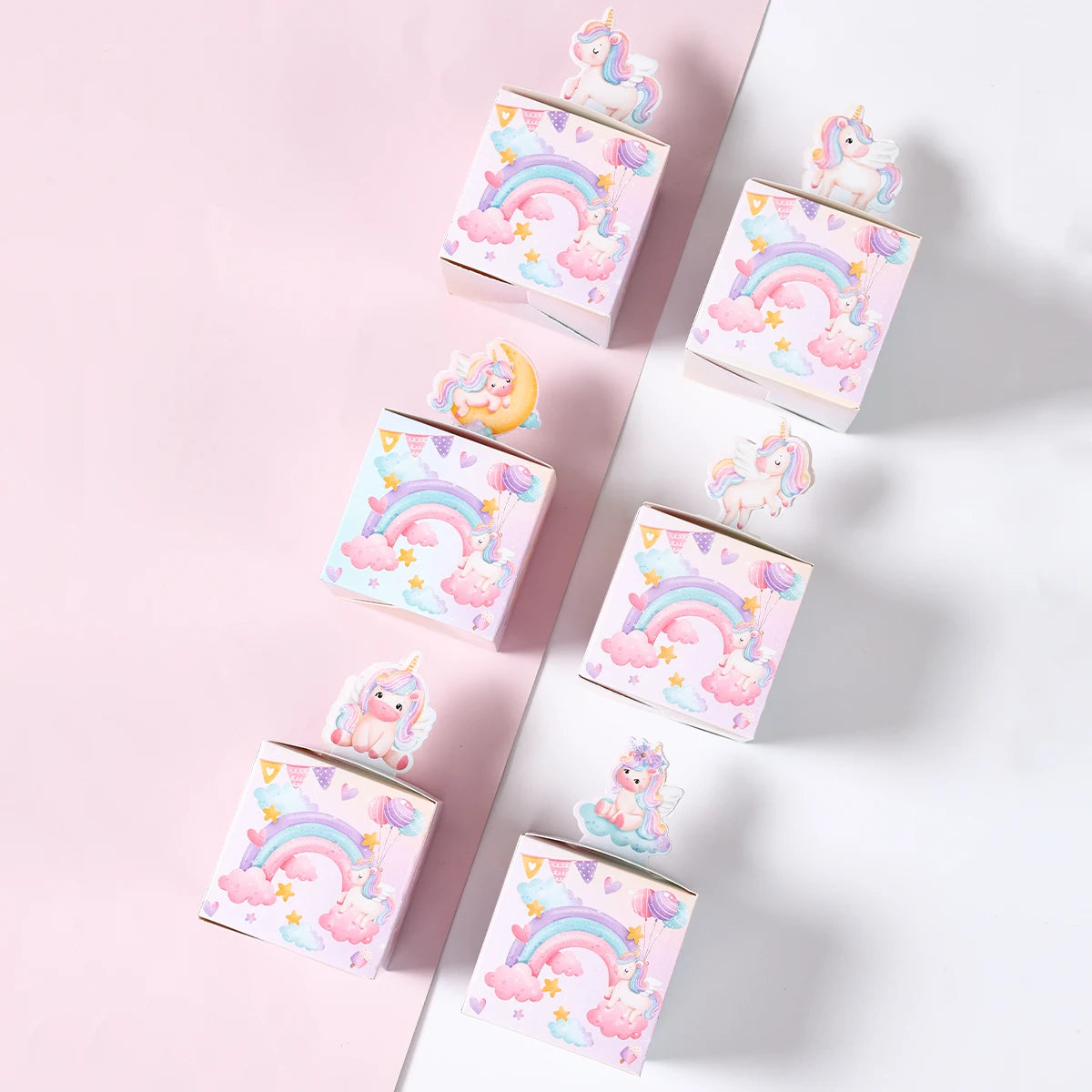 Unicorn 3D Paper Candy Boxes Gift Packing Box Unicorn Theme Party Decoration Kids Wedding Baby Shower Party Supplies Favors
