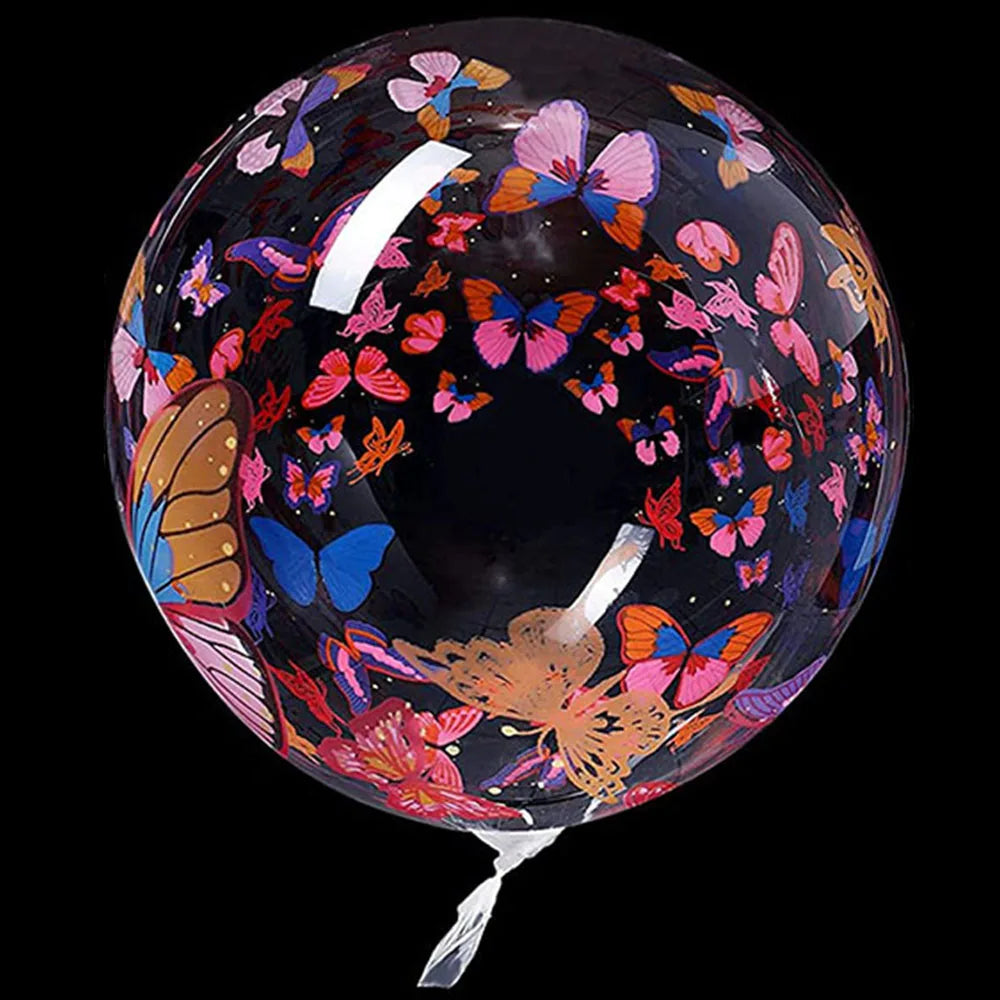 5/10/30pcs LOVE Heart Printed Bubble Balloon 20inch Transparent Bobo Balloon Wedding Birthday Party Valentine's Day Decoration