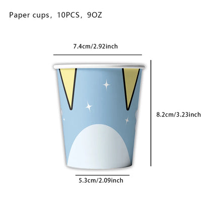 Cartoon Animation Bluey Theme Birthday Party Supplie Disposable Tableware Paper Plate Paper Cup Tissues Baby Shower Decor Supply