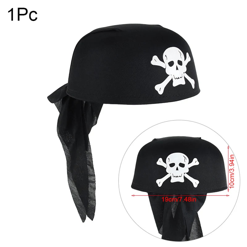 Pirate Theme Party Decoration Pirate Captain Hat Patch Pistol Treasure Toys For Kids Birthday Party Decor Halloween Cosplay Prop