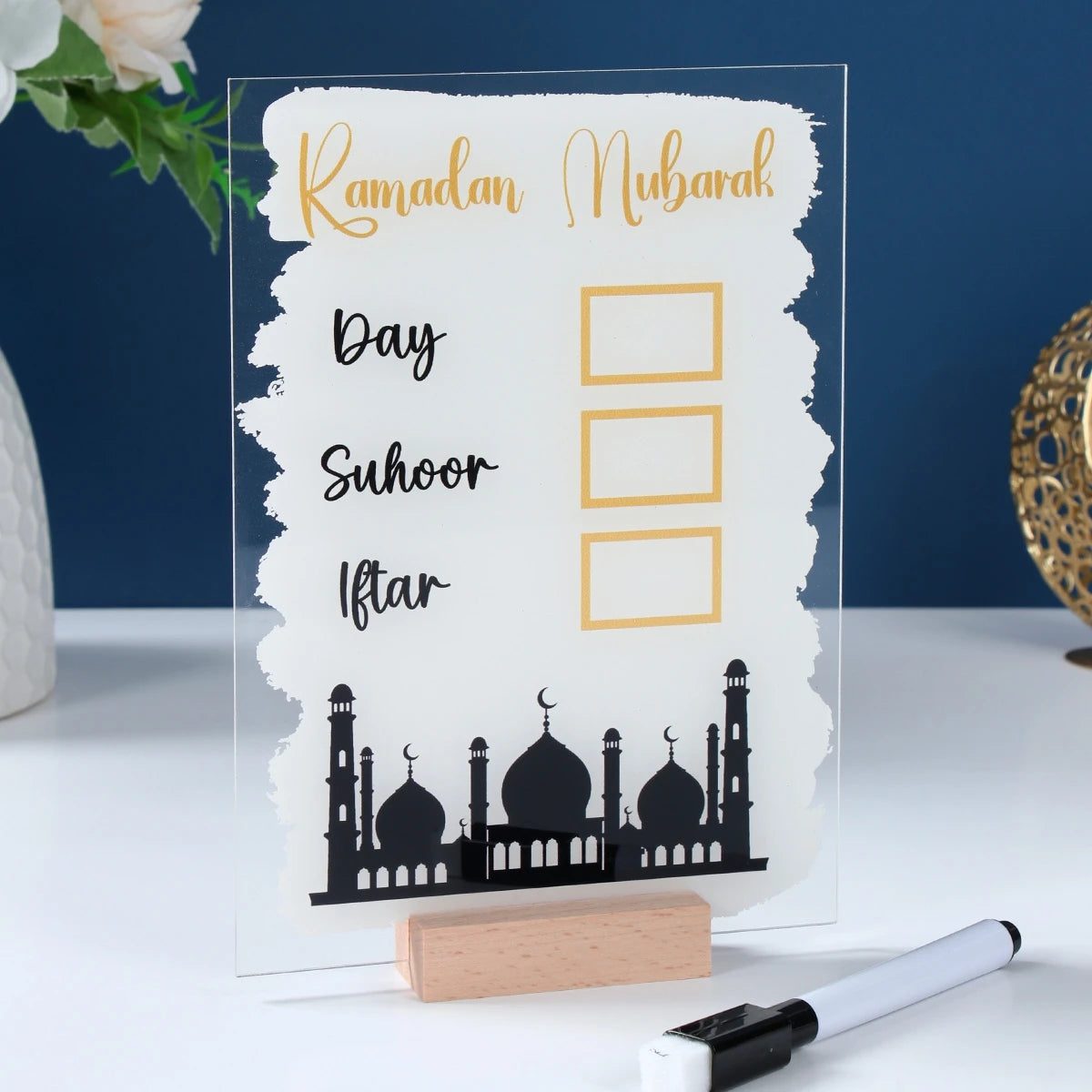 Ramadan Kareem Countdown Calendar Ornament Eid Mubarak Decoration 2025 For Home Muslim Islamic Festival Eid Al-Fitr Party Favors