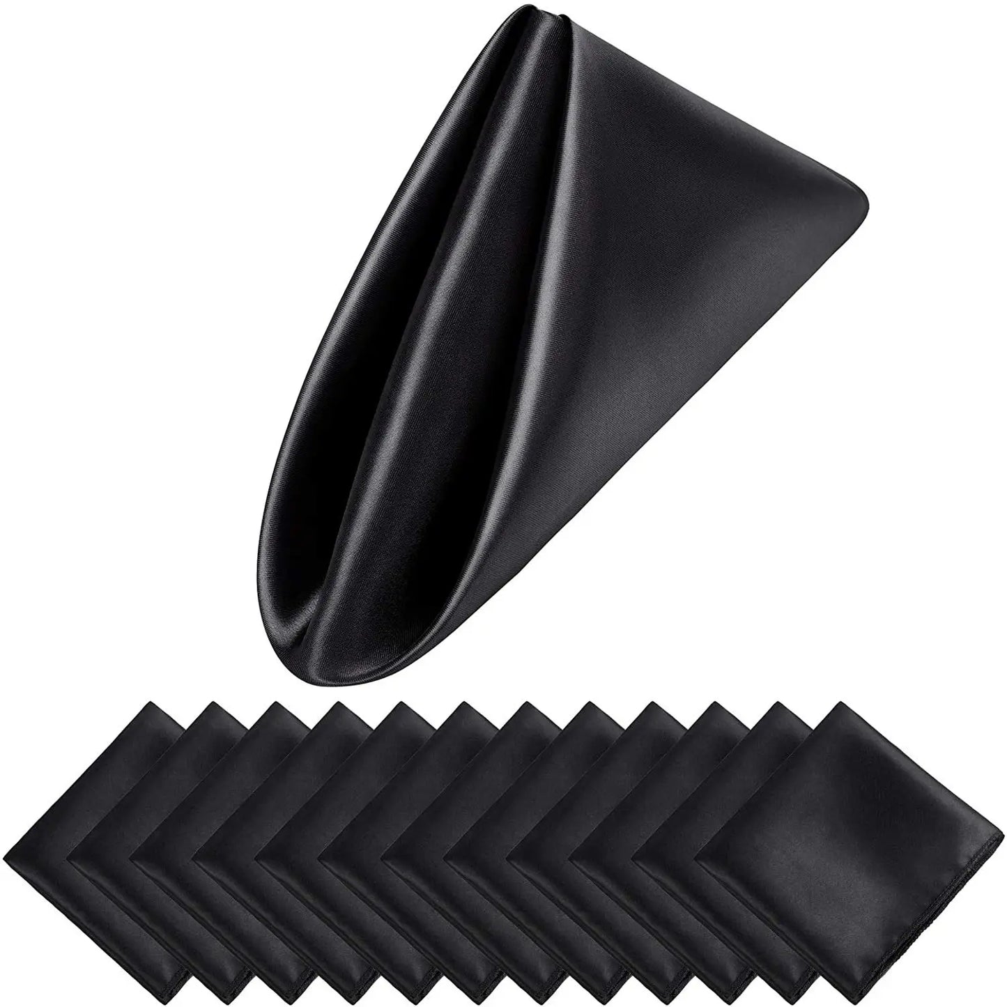 100PCS 30*30cm Satin Napkin Square Washable Soft Smooth Fabric Table Napkin for Wedding Banquet Party Hotel Restaurant Decor