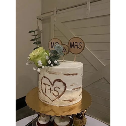 3 Pcs Premium Wedding Cake Toppers, Mr and Mrs Cake Topper, Rustic Wedding Decoration, Wedding Cake Topper for Wedding