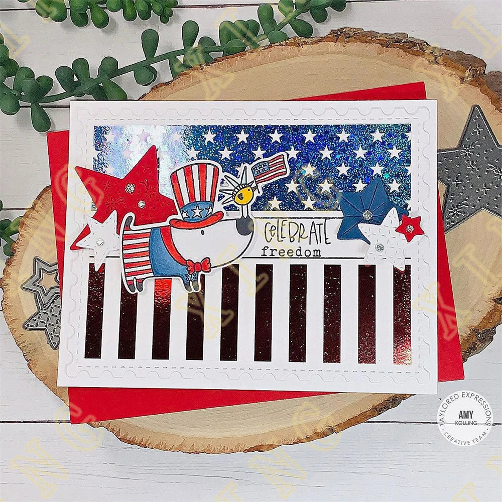 Since 1776 Happy 4th of July New Cutting Dies And Stamps Scrapbook Diary Decoration Stencil Embossing Template DIY Greeting Card