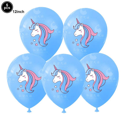 Unicorn Party Decoration Happy Birthday Banner Girl Unicorn Paper Mask Macaron Balloon Rainbow Unicorn Party Best Choice