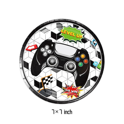 Video Game Birthday Party Decoration Video Game Happy Birthday Paper Plates Cups Napinks Tablecloth Background Balloons Supplies