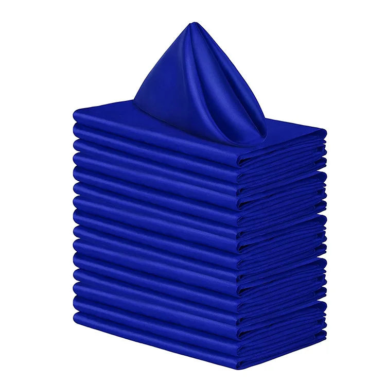 100PCS 30*30cm Satin Napkin Square Washable Soft Smooth Fabric Table Napkin for Wedding Banquet Party Hotel Restaurant Decor
