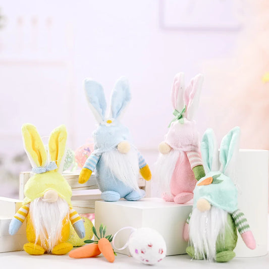 Easter Bunny Gnome Decorations,Rabbit Plush Dolls For Kids,Easter Spring Ornaments 2025