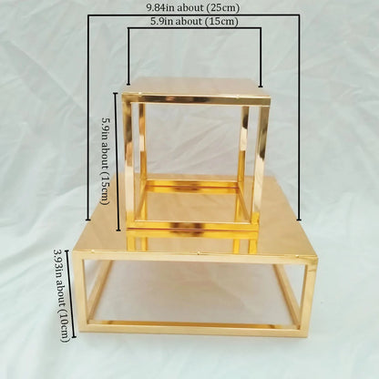 Metal Round and Square Floating Cake Stand Gold Modern Cake Stand Wedding Cake Tier Birthday Party Cupcake Display Stand