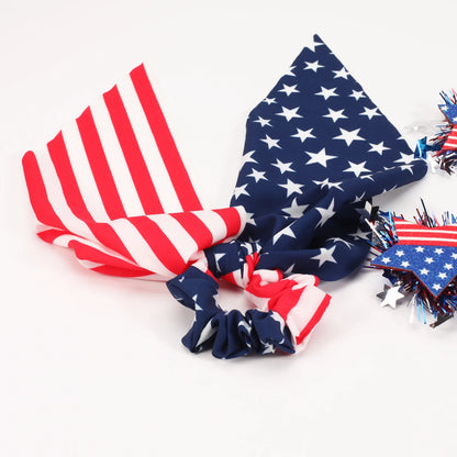 American flag, red, blue and white girl ribbon, American Independence Day women's hair band women's ribbon