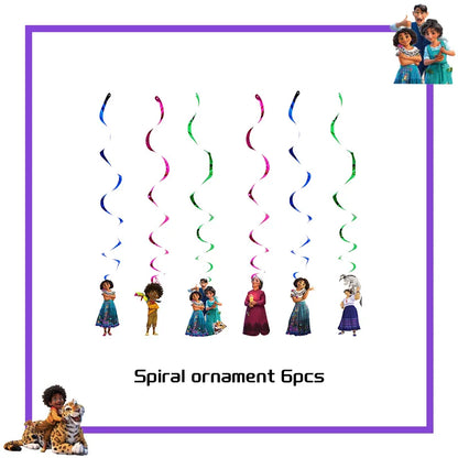 Encanto Birthday Party Decoration Balloon For Kids Event Supplies Tableware Set Plates Cups Napkins Cake Toppers Candy Box