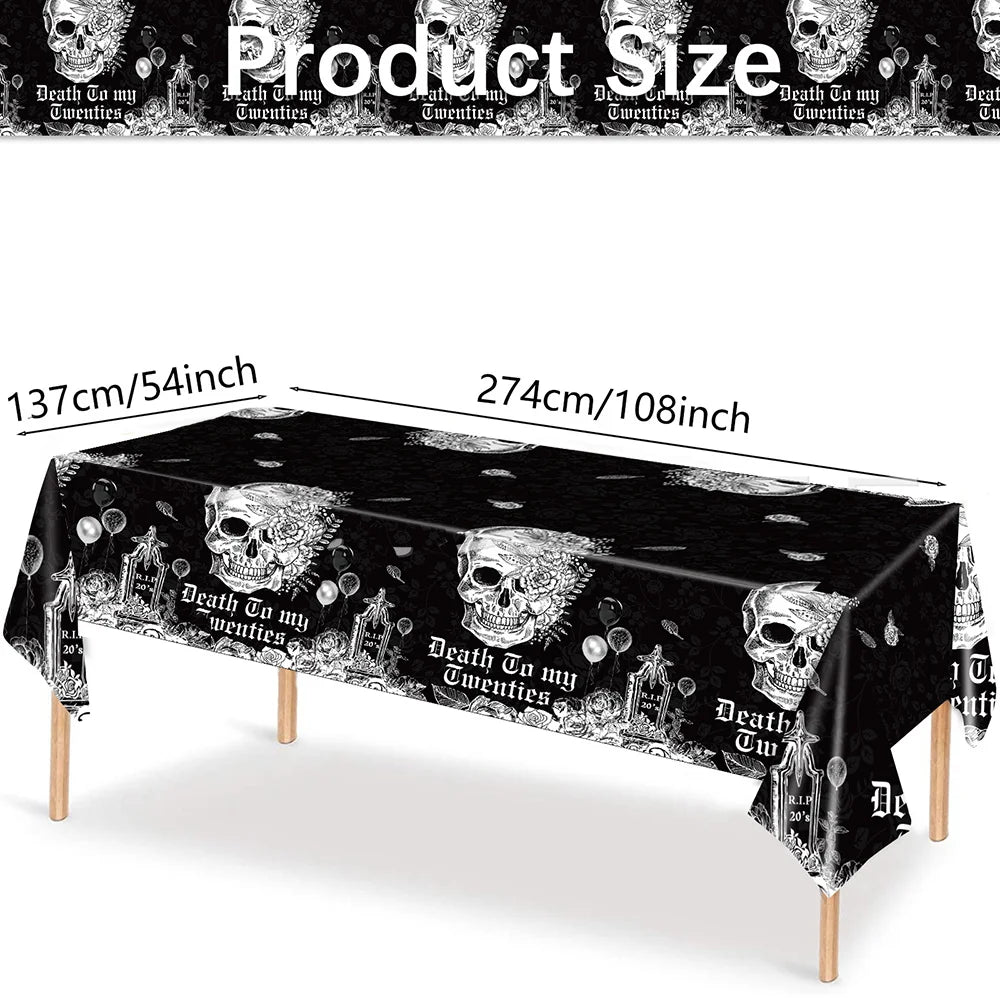 RIP to My 20s Supplies Banner Garland Backdrop Tablecloth Rip Sash Cake Topper Balloon Funeral Youth Funny Thirtieth Party Decor