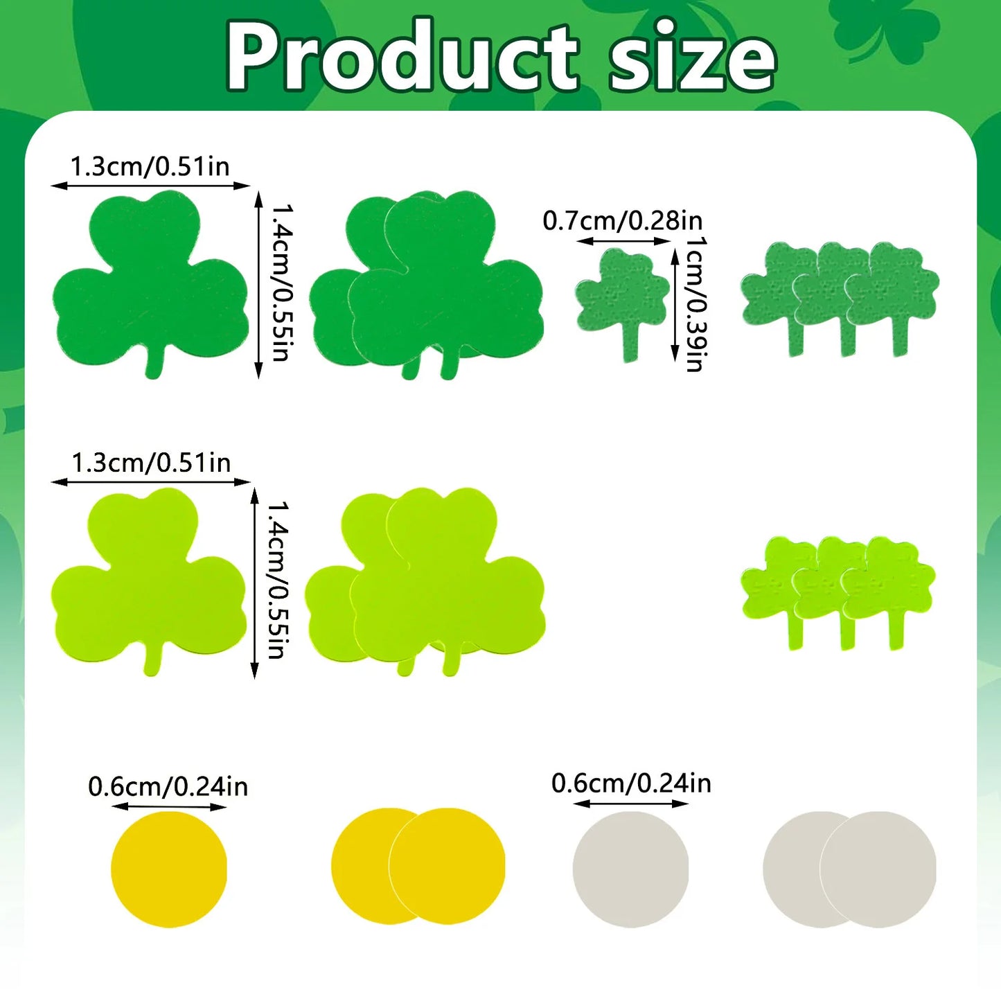 15g/30g St Patricks Day Table Decoration Sequins PVC Green Shamrock Confetti for Irish Festival Holiday Party Home Decoration