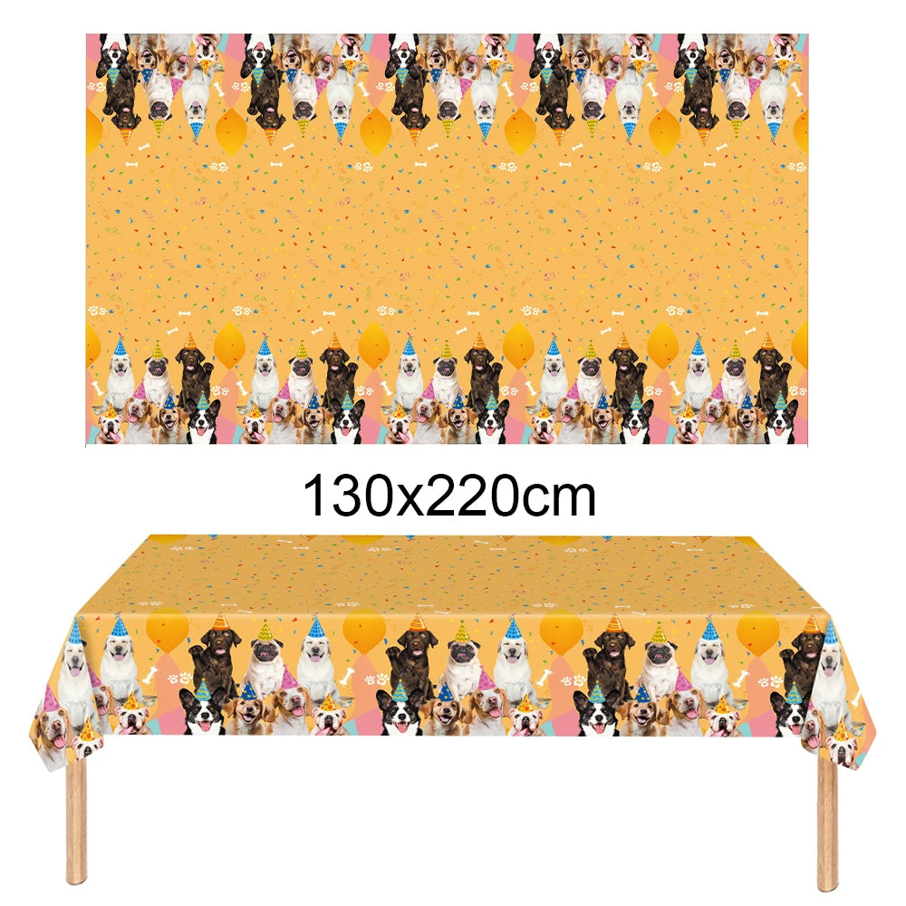 Dog Birthday Party Supplies Pet Dog Disposable Tableware Paper Plates Napkins Cups Puppy Birthday Party Baby Shower Decorations