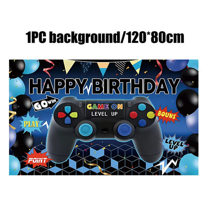 Video Game Birthday Party Decoration Video Game Happy Birthday Paper Plates Cups Napinks Tablecloth Background Balloons Supplies