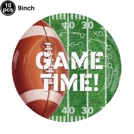 American Football and Rugby Party Disposable Tableware Napkins Paper Plates Cups Children Boys Birthday Party Decor Supplies
