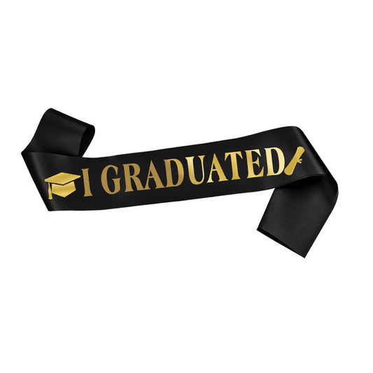 1Set Grad Cap Headband Graduated Satin Sash 2025 Graduation Party Decoration Supplies Photo Props Mini Bachelor Hat