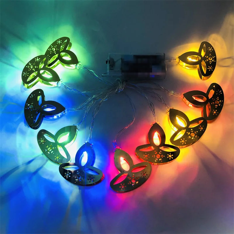 Mini LED String Light Gold AUM OM Lakshmi Ganesha String Light for Deepavali Diwali Party Decoration Festival Golden String Lamp