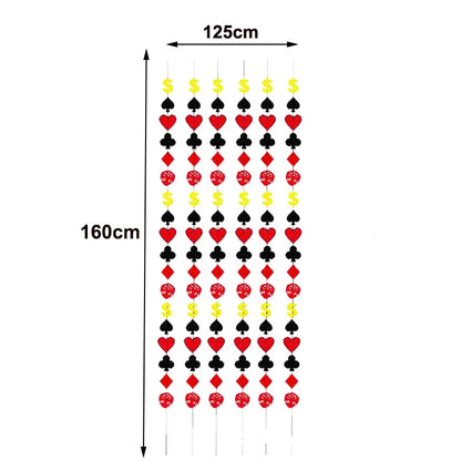 Las Vegas Theme Casino Backdrop Hanging decor Garland Banner Poker tablecloth table cover Casino Night Poker Party Decorations