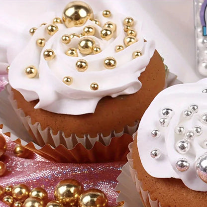 85g Golden Beads Cake Topper for Birthday Wedding Valentine's Day Party DIY Cake Decoration Not Edible for Decoration Only