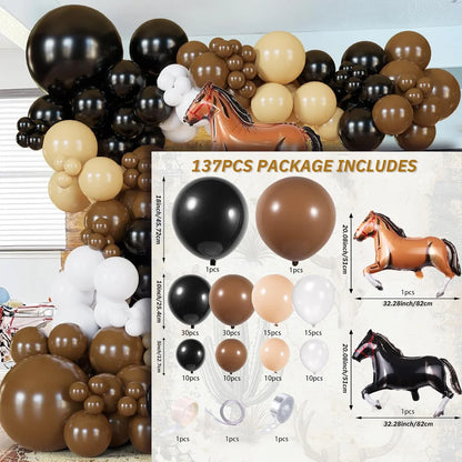 137pcs Western Cowboythemed Balloon Arch Kit for Rodeo,farm Parties,Western Birthday Parties and General Celebration Decorations