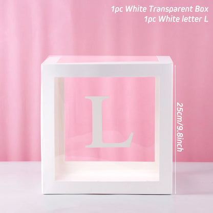 Transparent Baby Shower Box Boy Girl Birthday Decor 1st One First Birthday Wedding Party Decor Christening Babyshower Supplies