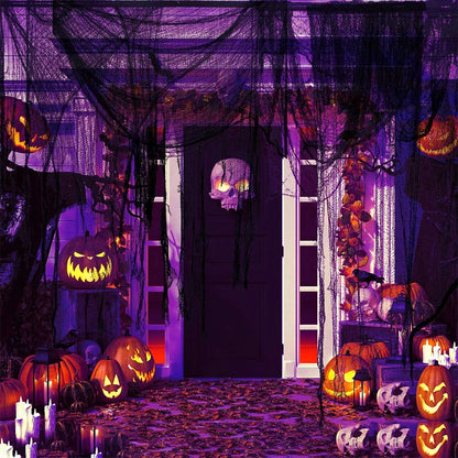 Creepy Cloth Spooky Halloween Decoration White Black Gauze Window Door Cover Scary Party Horror House Props Hallow Home Supplies