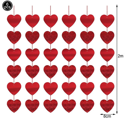 Valentine's Day Theme Disposable Tableware Pink Red Love Heart Pattern Paper Plates Cups Napkins Wedding Decoration Supplies