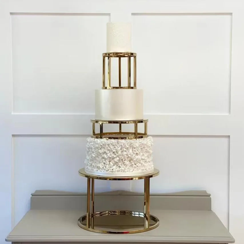 Metal Round and Square Floating Cake Stand Gold Modern Cake Stand Wedding Cake Tier Birthday Party Cupcake Display Stand