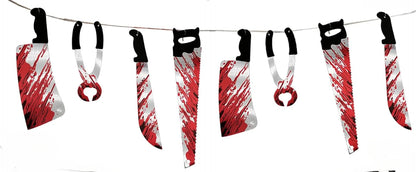 32PCS Halloween Bloody Banner Props. For zombie/vampire party. Fits haunted house. Weapon banner. Great Halloween décor