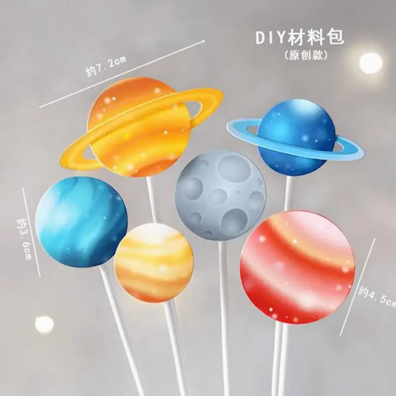 Astronaut Theme Cake Topper Planet Space Rocket Spaceship Birthday Decor Kids Boy Girl Birthday Party Baby Shower Decoratings