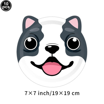 Dog Birthday Party Supplies Pet Dog Disposable Tableware Paper Plates Napkins Cups Puppy Birthday Party Baby Shower Decorations
