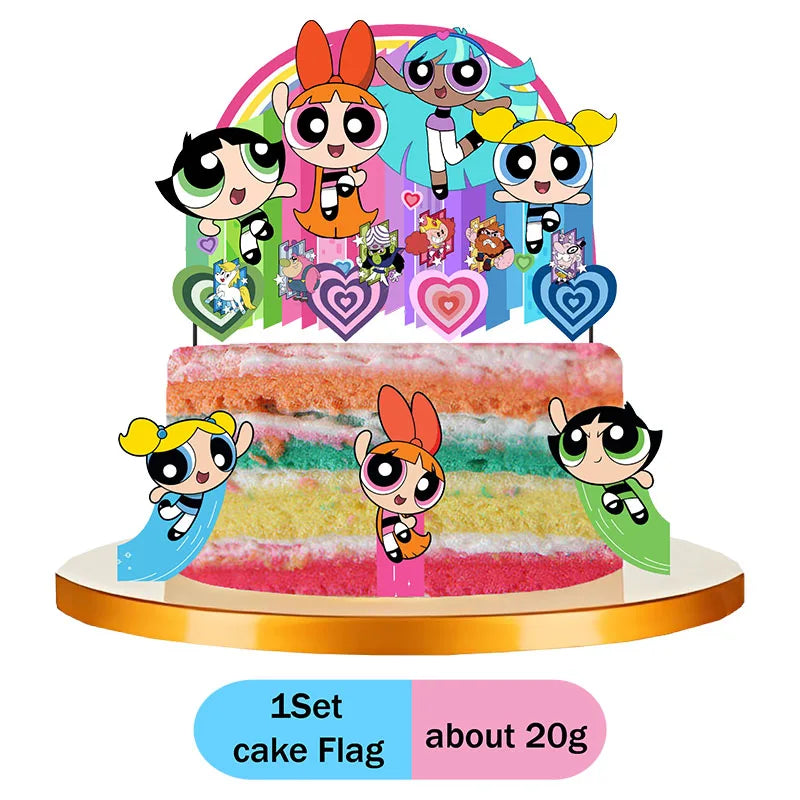The Powerpuff Girls Gender Reveal Party Supplies Boy or Girl Disposable Napkins Cups Tablecloth Banner Latex Balloon Decorations