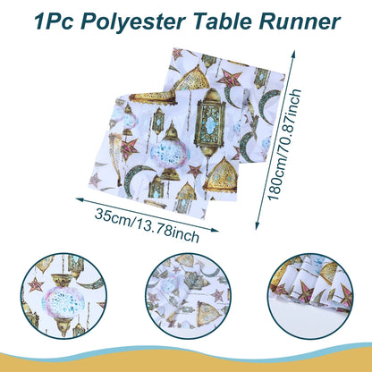 Ramadan Kareem Polyester Table Runner Ramadan Decoration For Home 2025 Islamic Muslim Party Supplies Gift EID Mubarak Al Adha