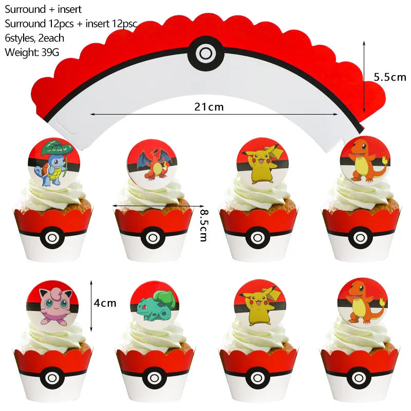 Pokemon Birthday Party Decoration New Lightning Pikachu Balloon For Kids Event Supplies Disposable Tableware Banner Backdrop