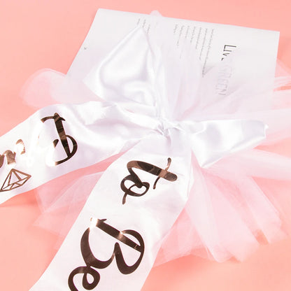 Rose Gold Bride To Be Bikini Tutu Skirt Wedding Decorations Bridal Shower gift Beach Veil Hen Night Bachelorette Party Supplies