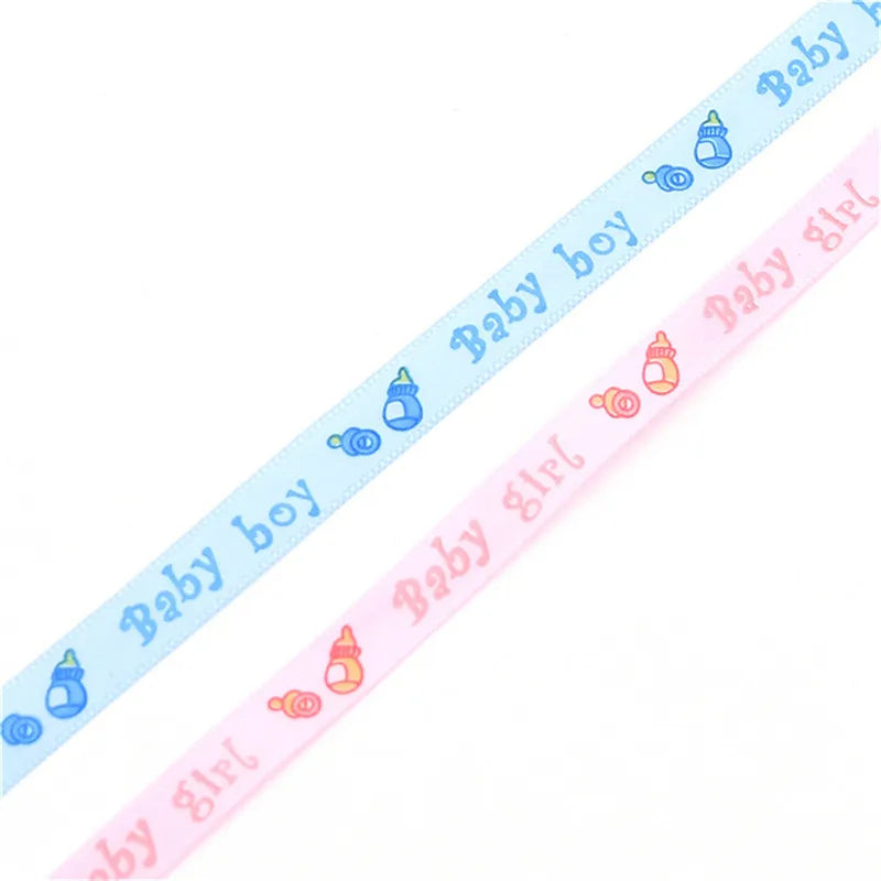 Gender Reveal Supplies 10 meters Boy or Girl Silk Ribbons For Handmade Design Baby Shower Decoration DIY Gift Packing