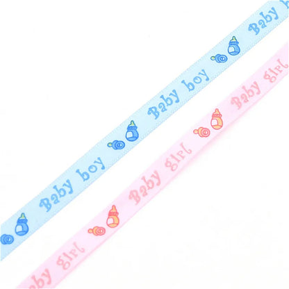 Gender Reveal Supplies 10 meters Boy or Girl Silk Ribbons For Handmade Design Baby Shower Decoration DIY Gift Packing