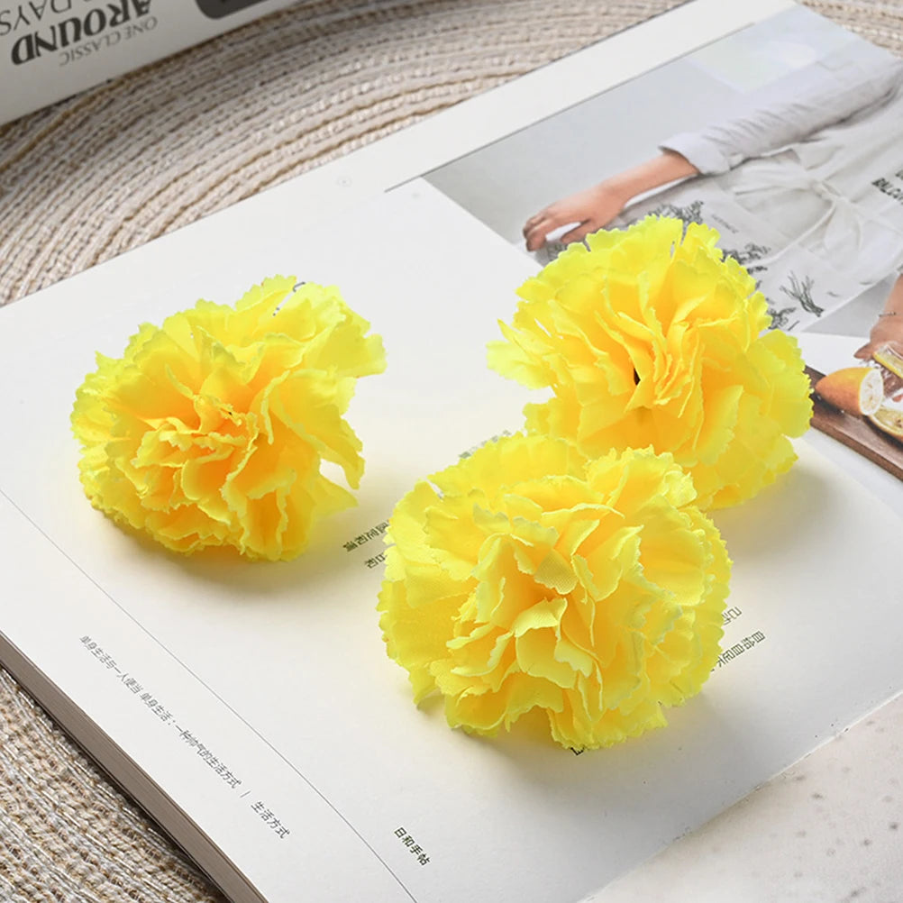 50Pcs Marigold Artificial Flower for Diwali Home Decor DIY Wreath Garland Craft Wedding Party Decoration