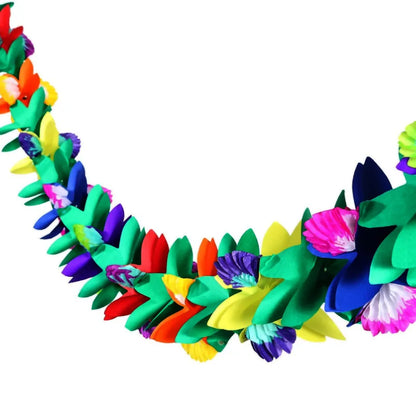 1PCX3M Hawaiian Luau Summer Tiki Bar Tropical Party Decor, Tropical Island Beach Supplies Tissue Colour Flower Garland Long Trop