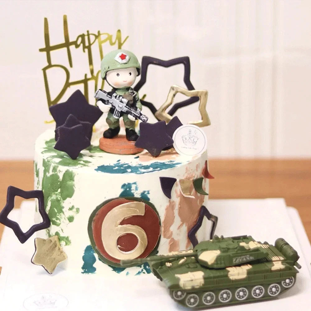 Military Party Decoration Set Camouflage Netting Tableware 4D Tank Balloon Camo Army Soldier Armored Vehicle Kids Birthday Gifts