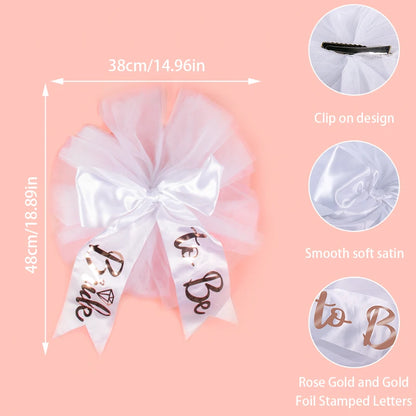 Rose Gold Bride To Be Bikini Tutu Skirt Wedding Decorations Bridal Shower gift Beach Veil Hen Night Bachelorette Party Supplies