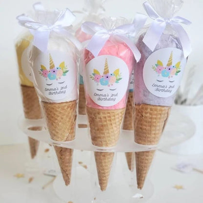 50pcs Transparent Cone Candy Bags Favors Sweet Cookies Storage Packaging Cellophane Bag Birthday Easter Party Decor Gift