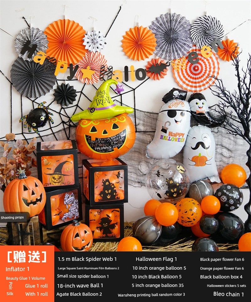 Background Wall Decoration Pumpkin Lamp Children Props Balloon