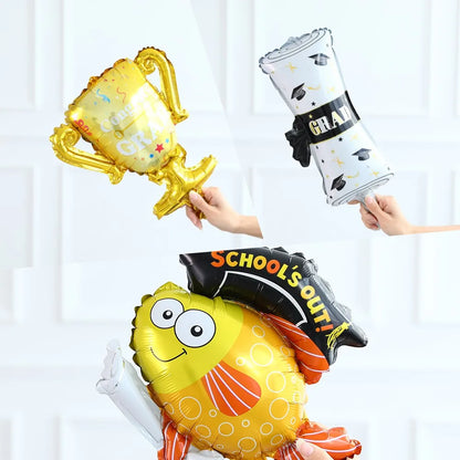 Graduation  Gold Silver Black Balloon Congratulation Graduation High School Graduation Party Decoration Supplies