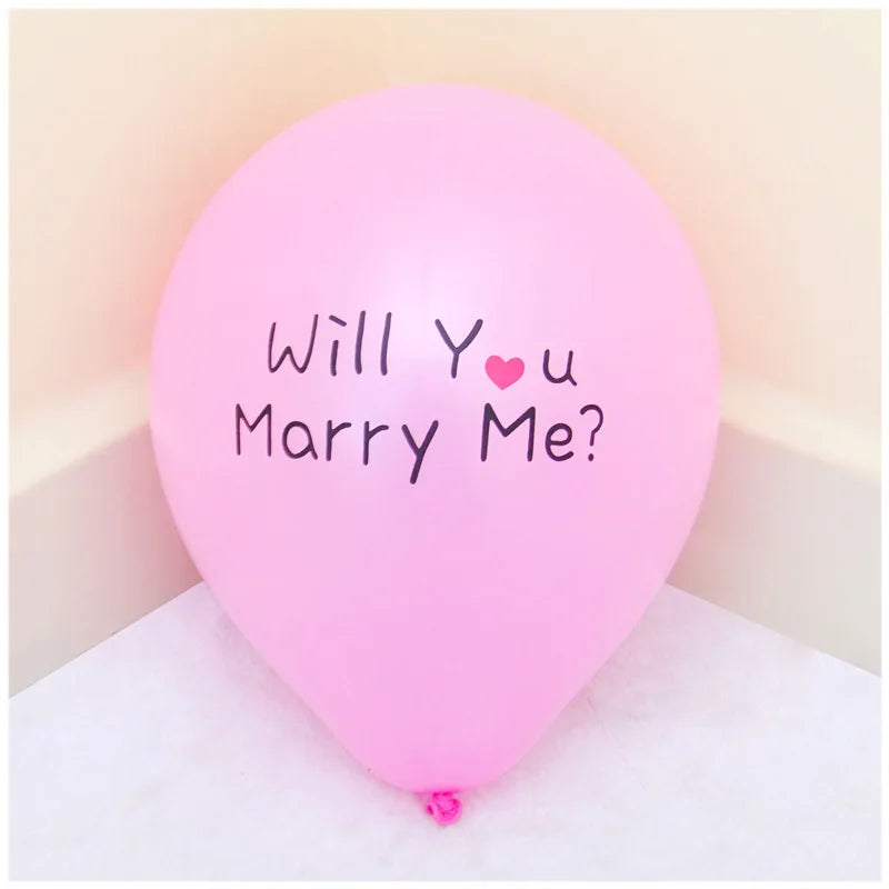 12inch Printed Latex Balloon Will You Marry Me Balloon Decoration Atmosphere Helium Baloon Floating Valentine's Day Proposal Glo