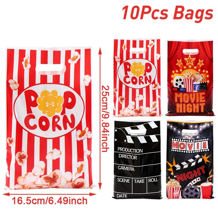 Movie Night Party Decoration Movie Party Disposable Plates Napkins Cups Tablecloth Happy Movie Night Theme Birthday Party Decor